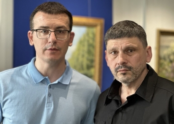 Andriy Tsaplienko (on the right) and NUJU President Sergiy Tomilenko