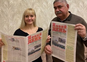 Editor-in-chief Anatoliy Zhupyna and his deputy Oksana Pavlenko
