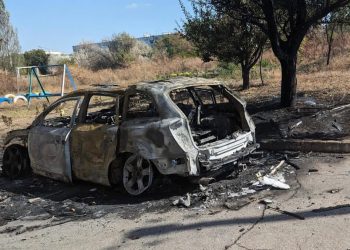 Destroyed journalists' car