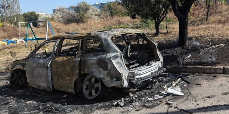 Destroyed journalists' car