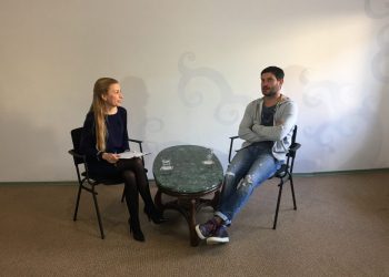 2018 year. Viktoriya records an interview with Ukrainian actor and film director Akhtem Seitablaev.