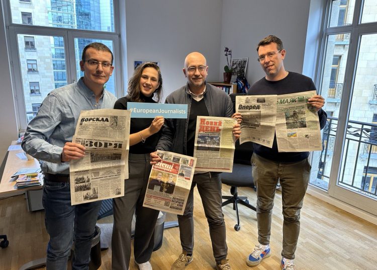 At the headquarters of the European Federation of Journalists, the colleagues admired Ukrainian local front-line newspapers, which are assisted by NUJU 