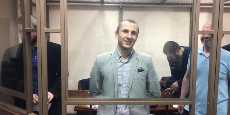 Server Mustafayev in court. Photo by Crimean Solidarity