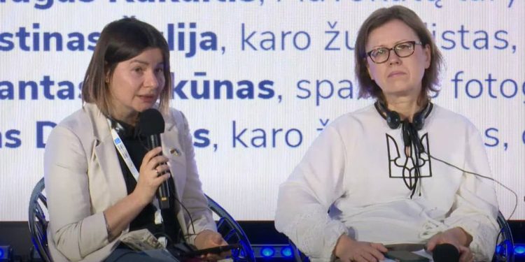 First Secretary Lina Kushch (on the right) with Kharkiv media worker, coordinator of Kharkiv JSC Hanna Chernenko