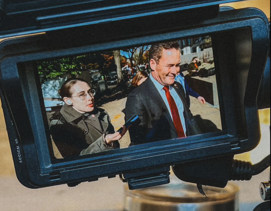 From the UN to the Capitol Riot to Capitol Hill: How a Ukrainian Journalist Is Shaping the Ukraine Narrative in the U.S. 4 Kateryna Lisunova interviews Mike Waltz following his appointment as U.S. National Security Advisor. Photo Credit: Ian Sbalsio
