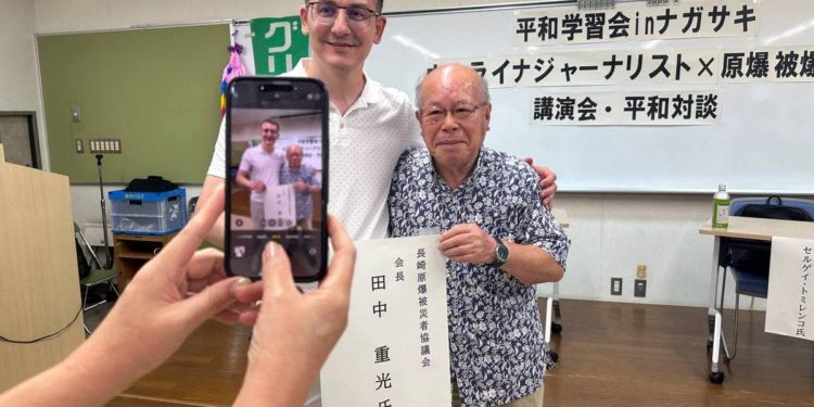 NUJU President Sergiy Tomilenko with Mr. Shigemitsu Tanaka. Photo: NUJU