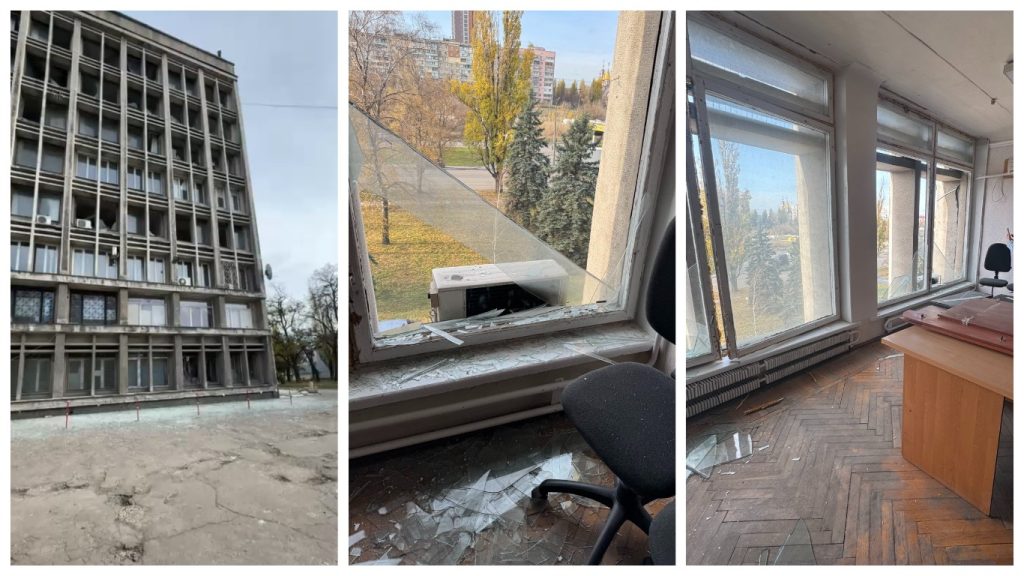 Office of NUJU’s Dnipropetrovsk regional organization and JSC damaged in russian attack 2 mycollages 3 1024x576 1