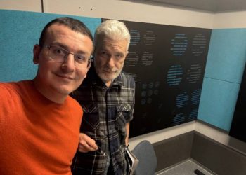 Sergiy Tomilenko and Andrii Kulikov after the broadcast. Photo by NUJU