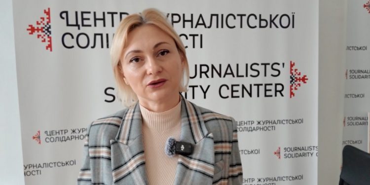 Yevheniya Kravchuk at the NUJU. Photo by NUJU