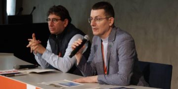 At the Voices – European Festival of Journalism and Media Freedom in Florence, the President of the National Union of Journalists of Ukraine (NUJU), Sergiy Tomilenko, and the representative of the Palestinian Journalists Syndicate Yousef Habash held a joint discussion — the first in this format