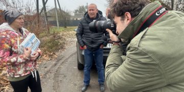 Local journalists from the Kharkiv region at work. Photo: G. Chernenko