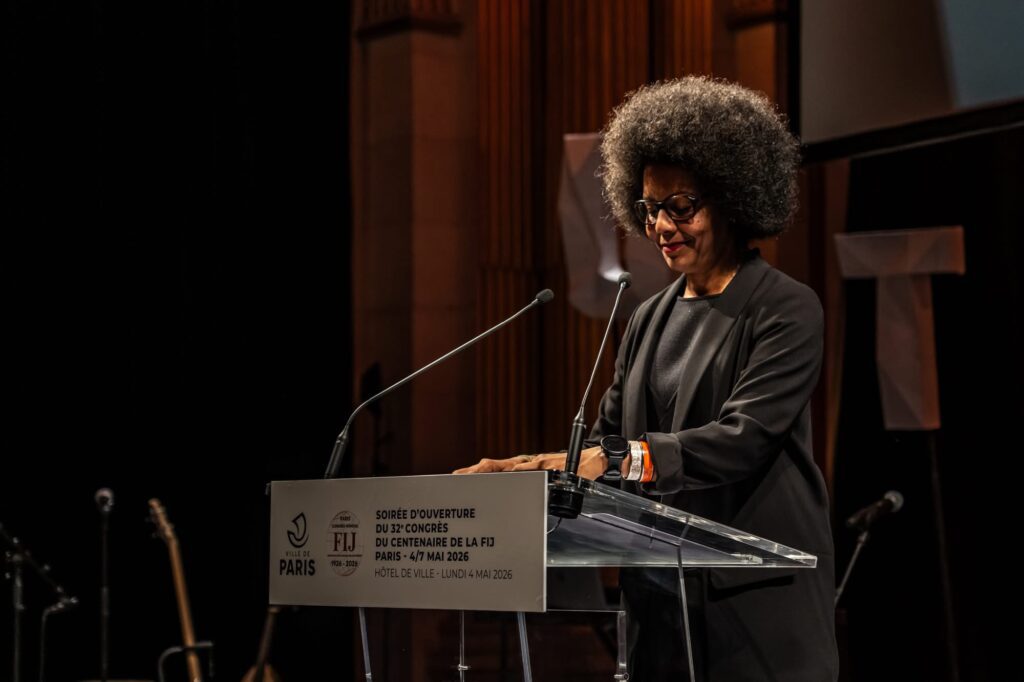Speech by Deputy Mayor of Paris former journalist Audrey Pulvar photo by FrA dA ric de Bellaing